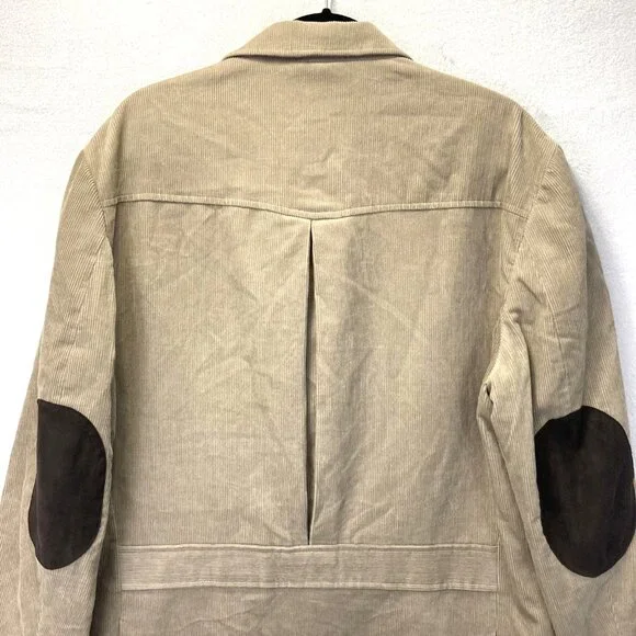 Vintage Tasso Elba Corduroy Safari Blazer Jacket RARE Mens Large L Elbow Patches